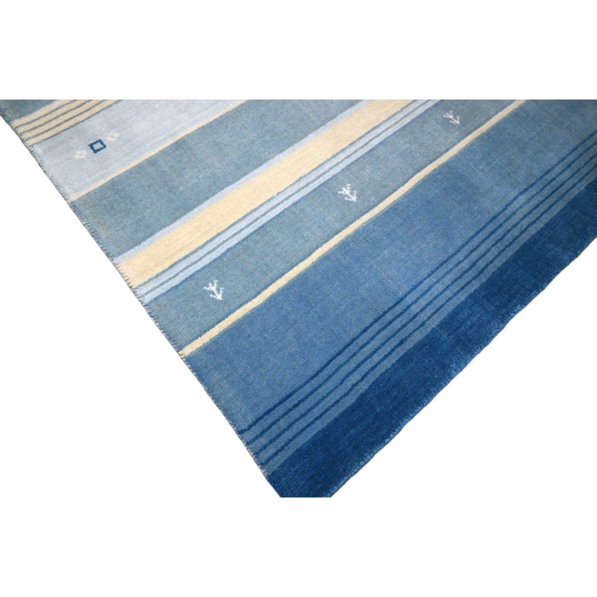 Blauw Gabbeh vloerkleed - 210x140 cm - HANDMADE