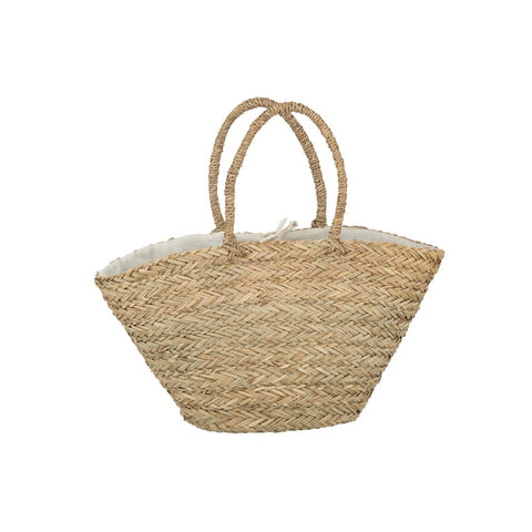 J-Line Strandtas Zonnebloemen Schelpen Zeegras Nat