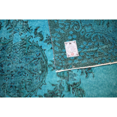 Turquoise vintage vloerkleed - 322x207 cm - HANDGEMAAKT