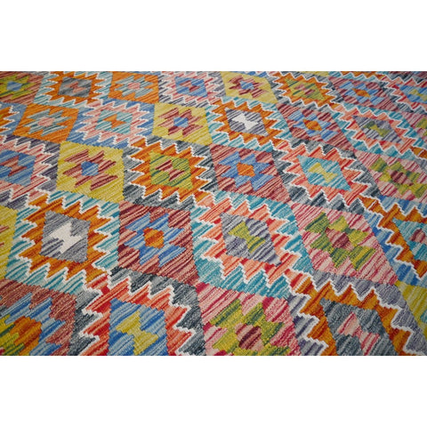 Kleurrijke kelim - 302x207 cm - HANDGEMAAKT
