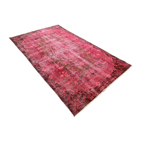 Roze vintage vloerkleed - 270x162 cm - HANDGEMAAKT