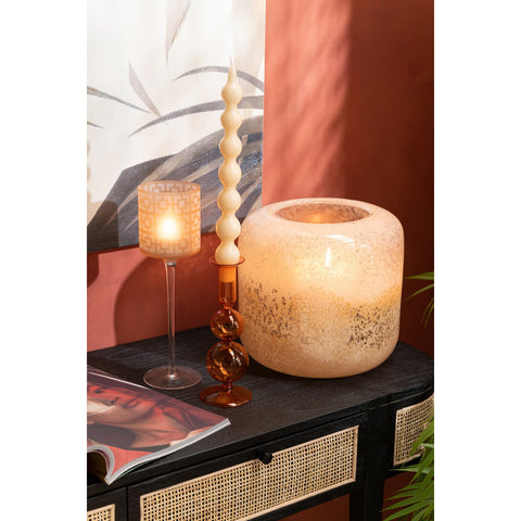 J-Line vaas Opi - glas - bruin/beige - large