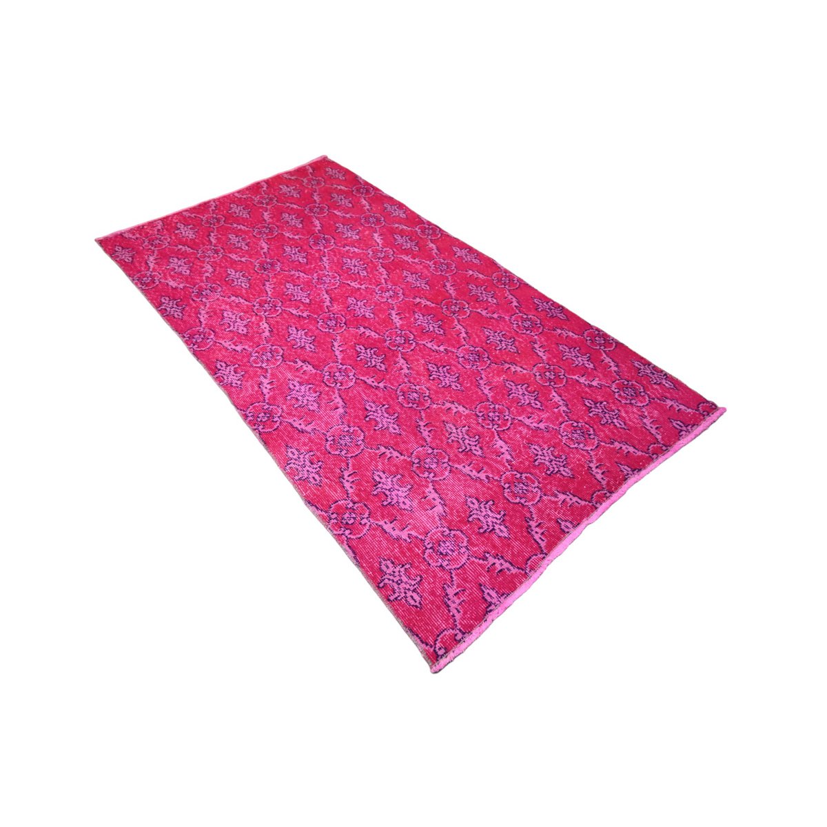 Roze vintage vloerkleed - 195x104 cm - HANDGEMAAKT