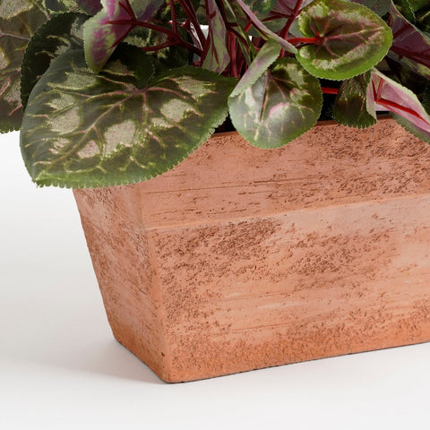 Cyclaam Kunstplant in Balkonbak Slate - L29 x B13 x H33 cm - Roze
