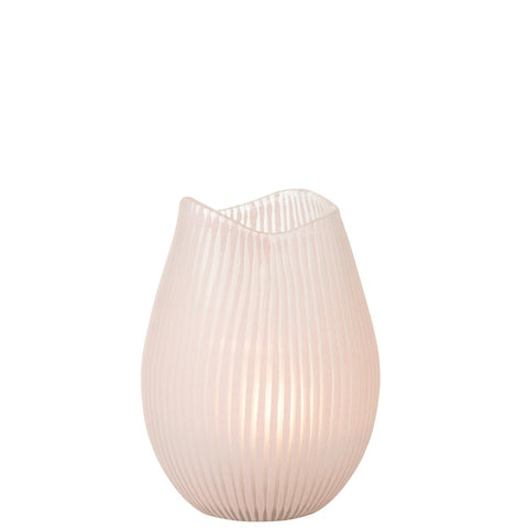 J-Line vaas Streep - glas - lichtroze - large