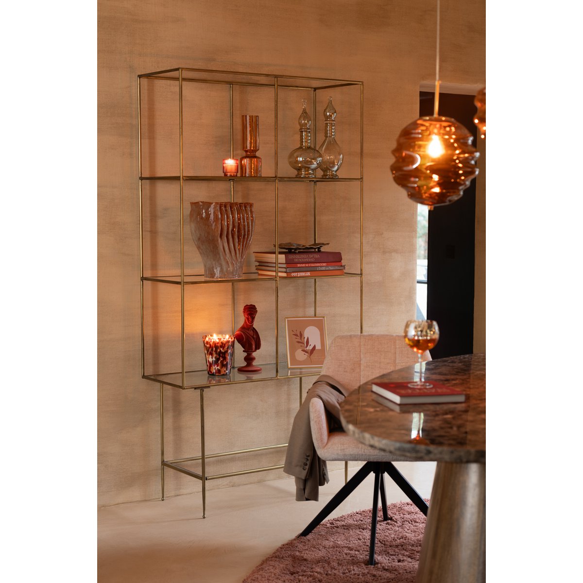 J-Line hanglamp - glas - bruin