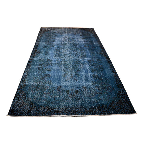 Blauw vintage vloerkleed - 287x157 cm - HANDGEMAAKT