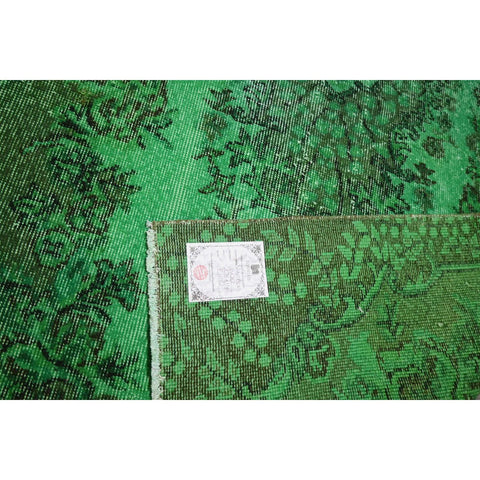 Groen vintage vloerkleed - 208x116 cm - HANDGEMAAKT