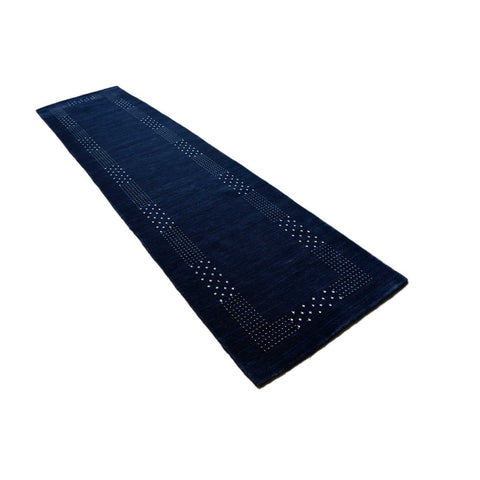 Blauwe Gabbeh loper - 340x80 cm - HANDGEMAAKT
