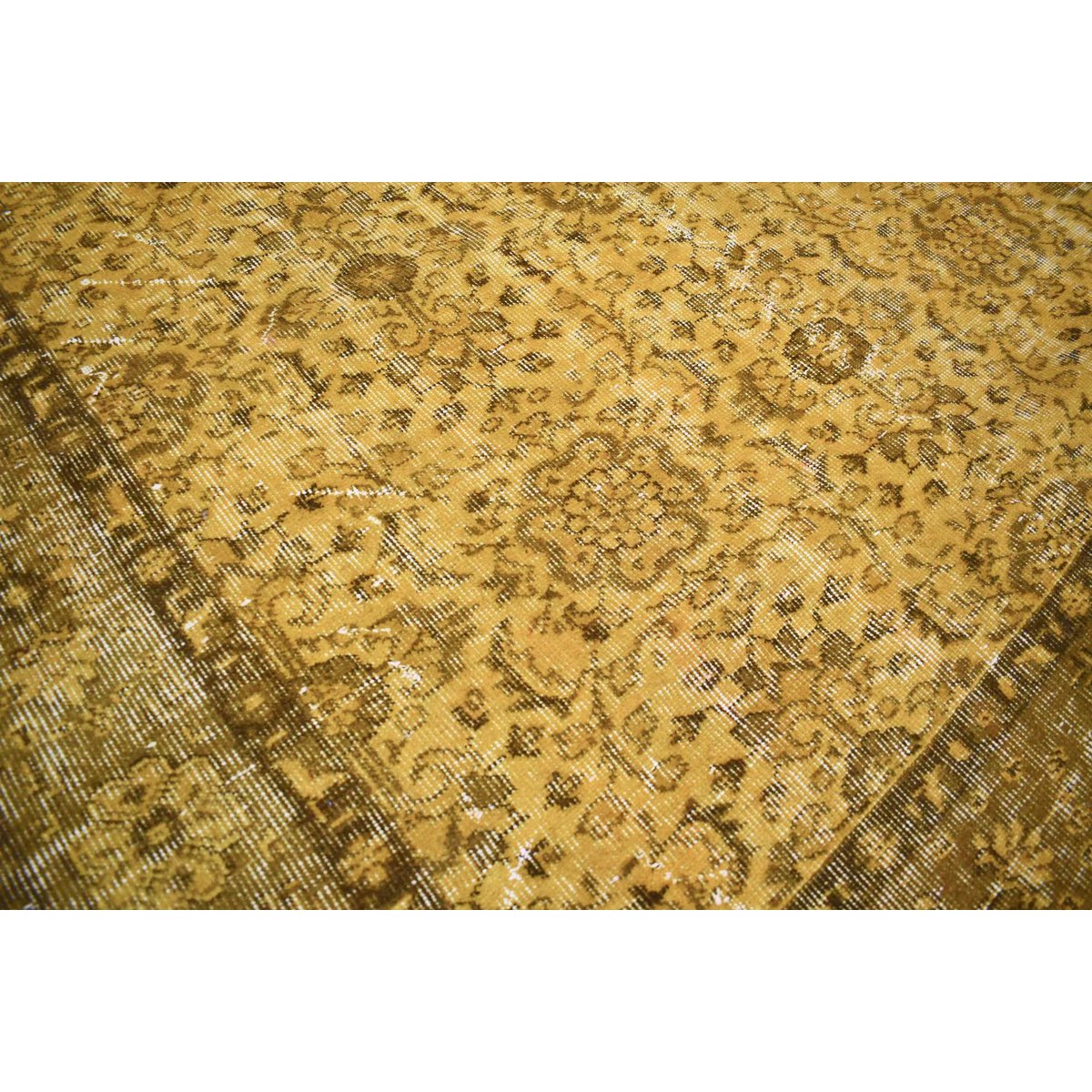 Geel vintage vloerkleed - c695
