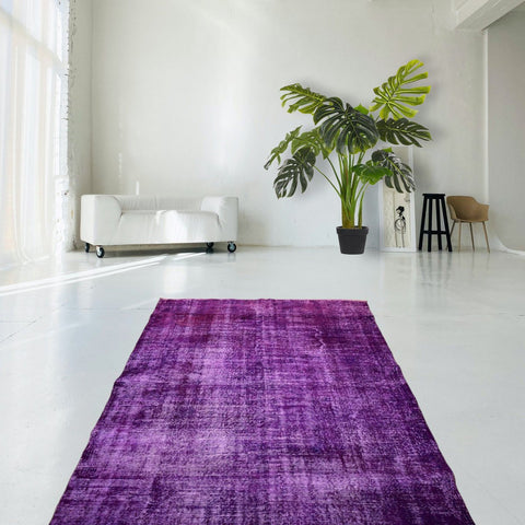 Paars vintage vloerkleed - 258x173 cm - HANDGEMAAKT