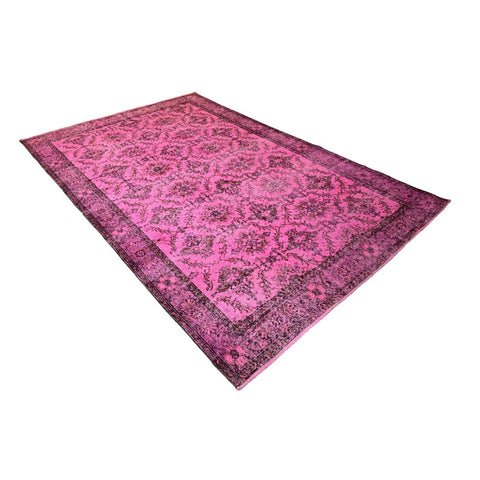 Roze vintage vloerkleed - 284x182 cm - HANDGEMAAKT