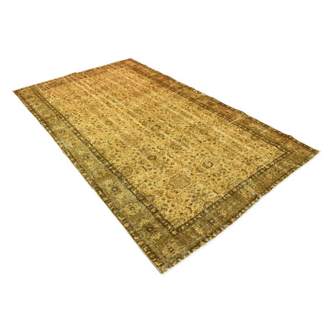 Geel vintage vloerkleed - c695