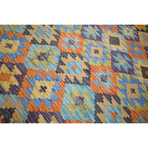 Kleurrijke kelim - 294x202 cm - HANDGEMAAKT