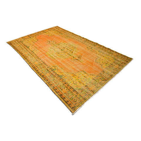 Geel vintage vloerkleed - 260x167 cm - HANDGEMAAKT
