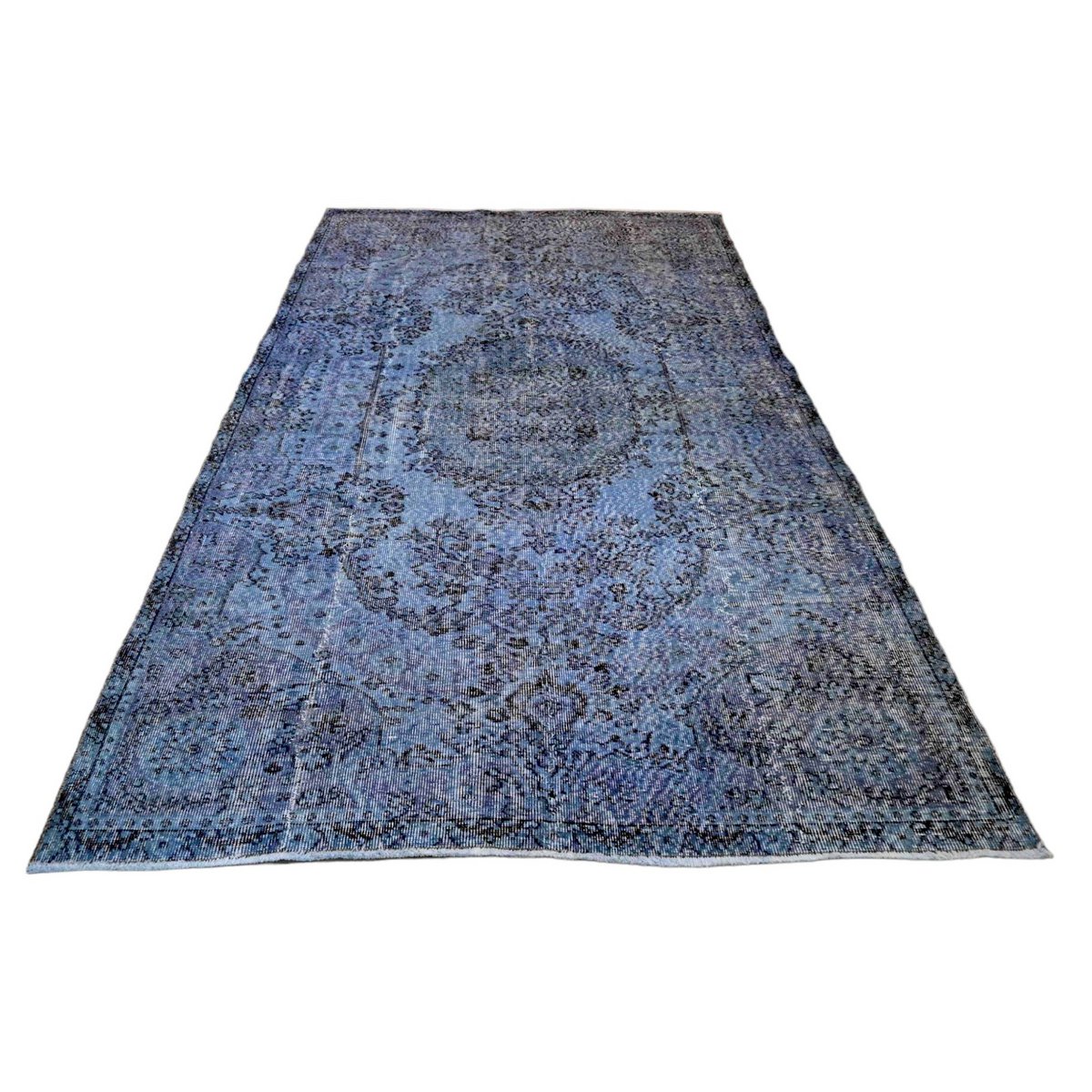 Blauw vintage vloerkleed - 273x165 cm - HANDGEMAAKT