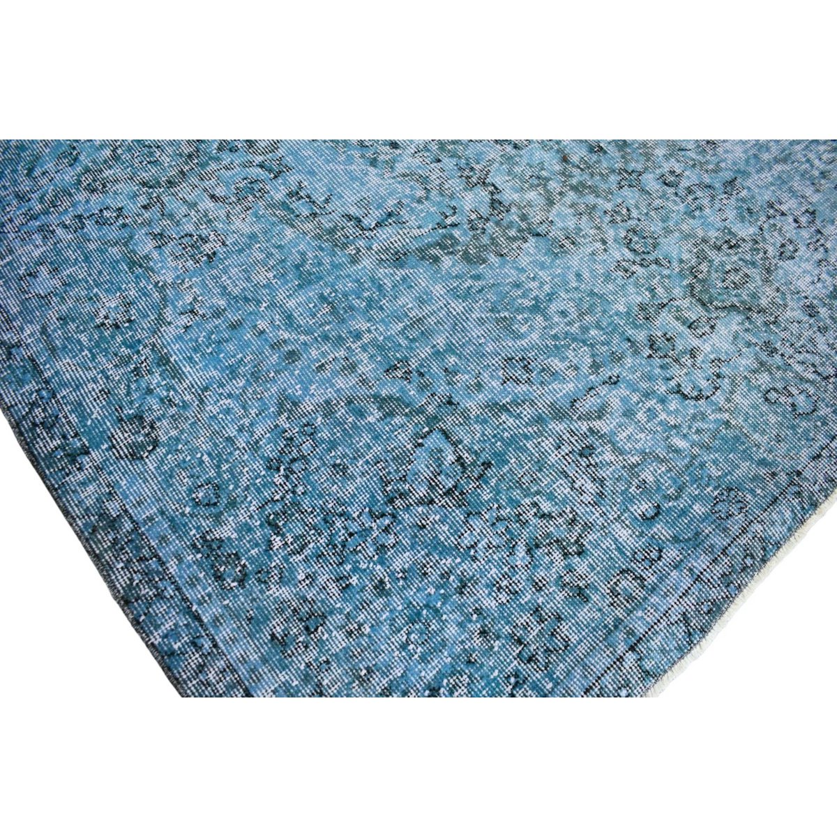 Blauw vintage vloerkleed - 268x166 cm - HANDGEMAAKT