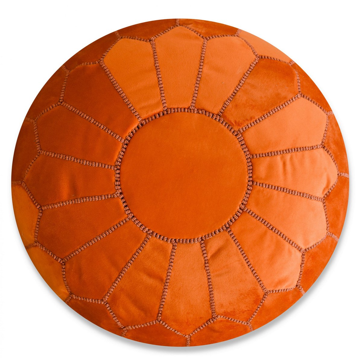 Fluwelen poef - oranje