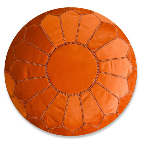 Fluwelen poef - oranje