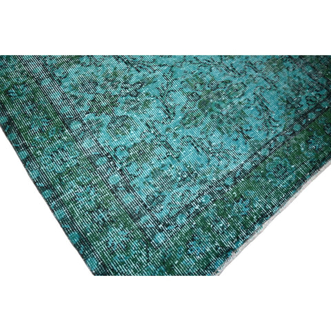 Turquoise vintage vloerkleed - 188x98 cm - HANDGEMAAKT