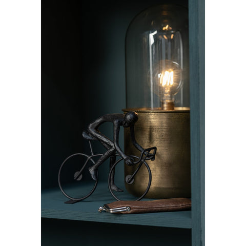 J-Line tafellamp Antiek - glas/zink - goud - large - LED lichtjes