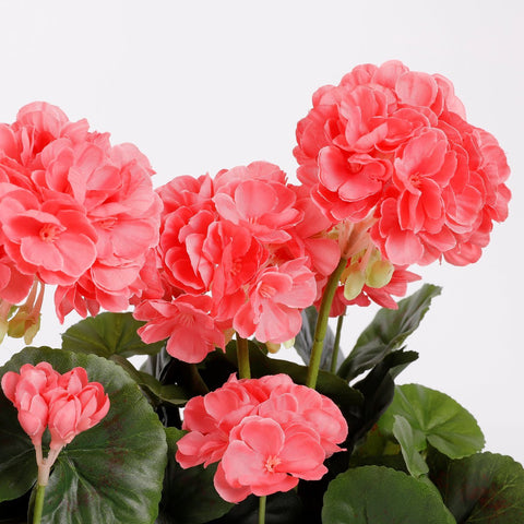 Geranium Kunstplant in Balkonbak - L29 x B13 x H40 cm - Zalmroze