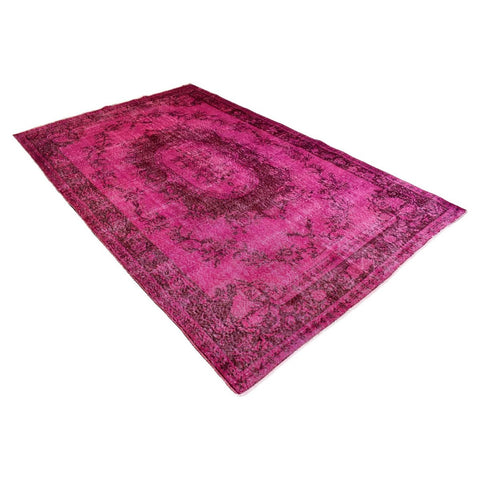 Roze vintage vloerkleed - 292x178 cm - HANDGEMAAKT