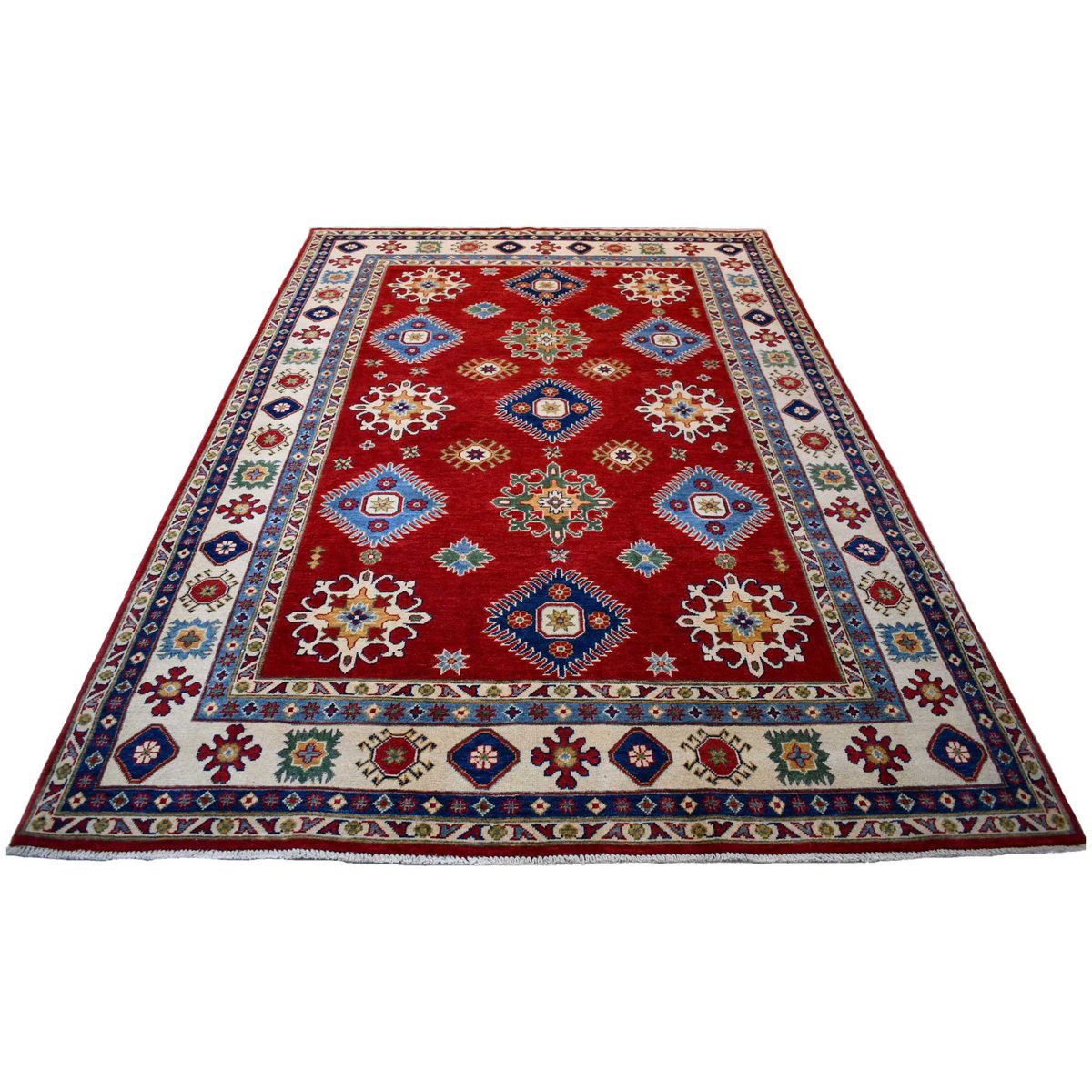 Rood kazak vloerkleed - 272x182 cm - HANDGEMAAKT