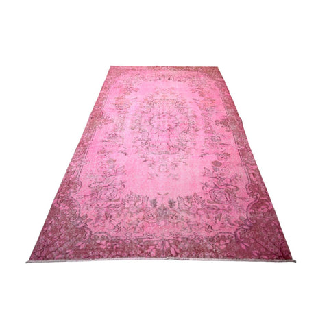 Roze vintage vloerkleed - 217x116 cm - HANDGEMAAKT