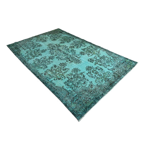 Turquoise vintage vloerkleed - 270x170 cm - HANDGEMAAKT