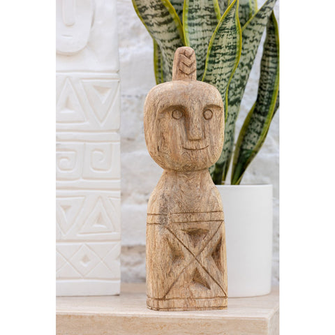 J-Line Set Van 2 Afrikaans Gerkefd Figuur Hout Naturel