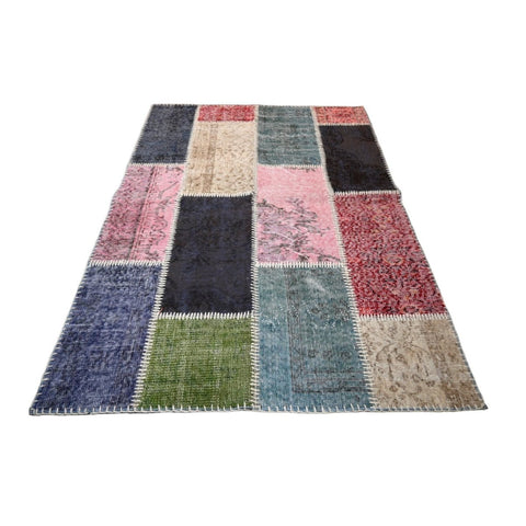Patchwork vloerkleed - 170x116 cm - HANDGEMAAKT