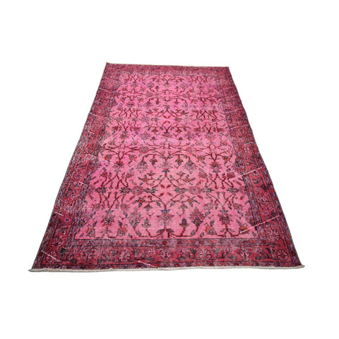 Roze vintage vloerkleed - 188x114 cm - HANDGEMAAKT