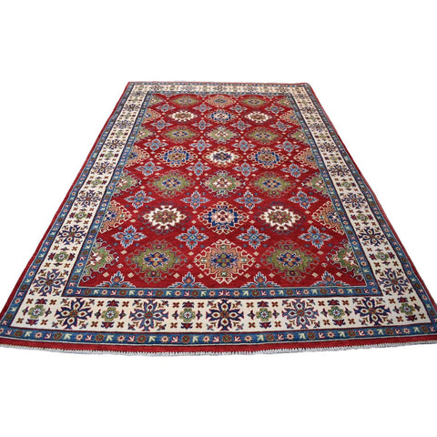 Rood kazak vloerkleed - 300x196 cm - HANDGEMAAKT
