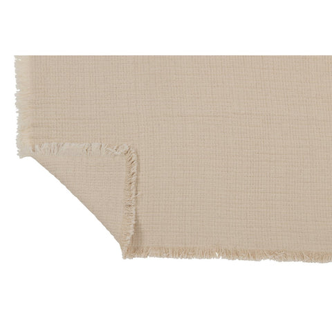 J-Line Plaid franjes Mousseline - katoen - lichtbeige
