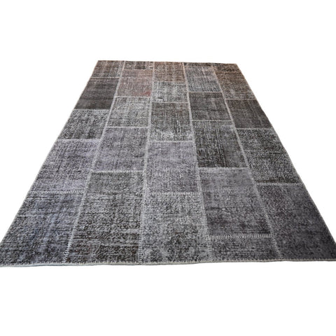 Grijs patchwork vloerkleed - 305x200 cm - HANDGEMAAKT