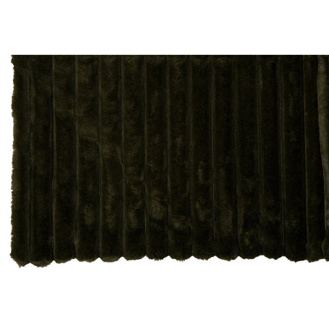J-Line Plaid corduroy - polyester - groen - 180 x 130 cm