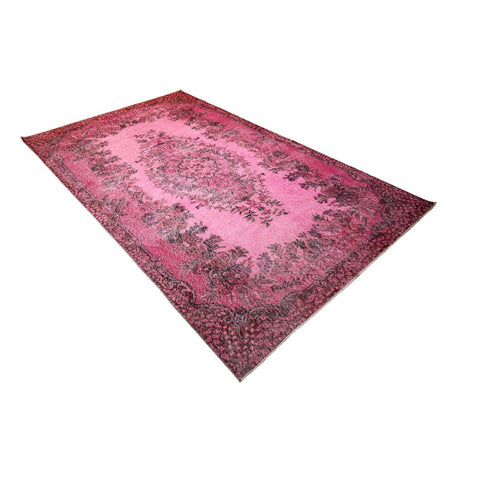 Roze vintage vloerkleed - 284x168 cm - HANDGEMAAKT
