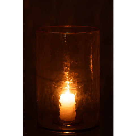 J-Line Windlicht Dubbel Glas Geel Large
