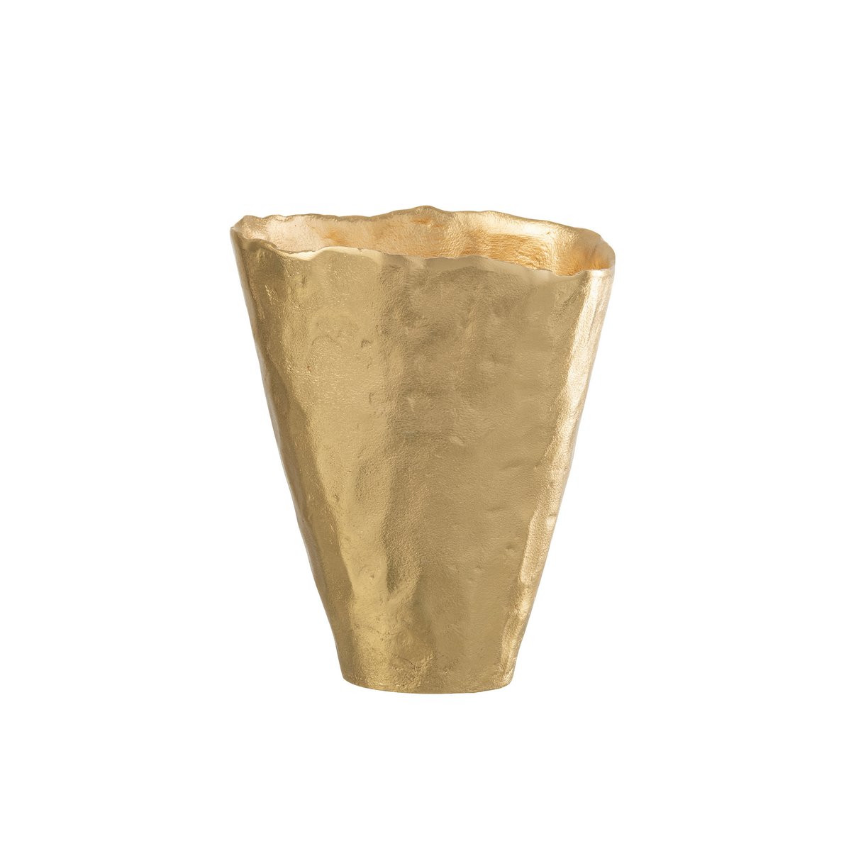 J-Line vaas Onregelmatig - bloemenvaas - aluminium - goud - 27 cm