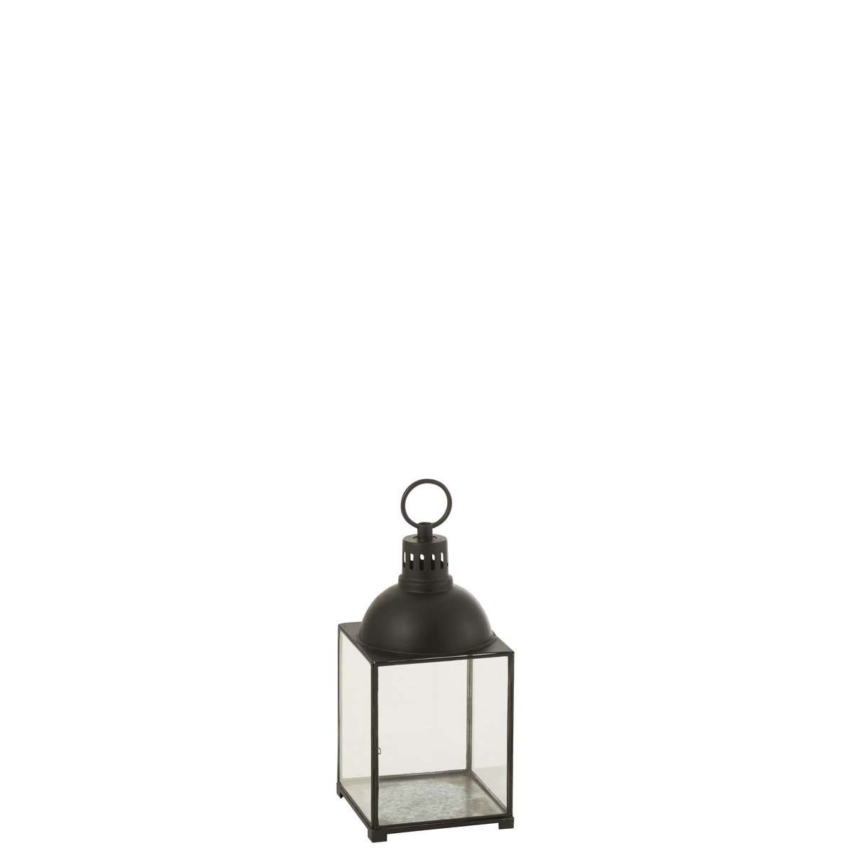 J-Line lantaarn Hagrid - glas/ijzer - zwart - small