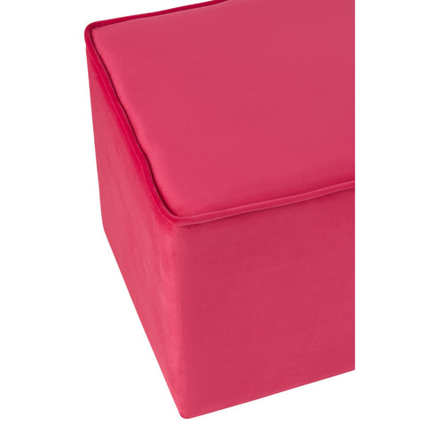 J-Line Poef Kubus Velvet Fel Roze