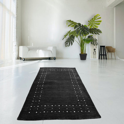 Zwart Gabbeh vloerkleed - 145x90 cm - HANDGEMAAKT - HANDGEMAAKT