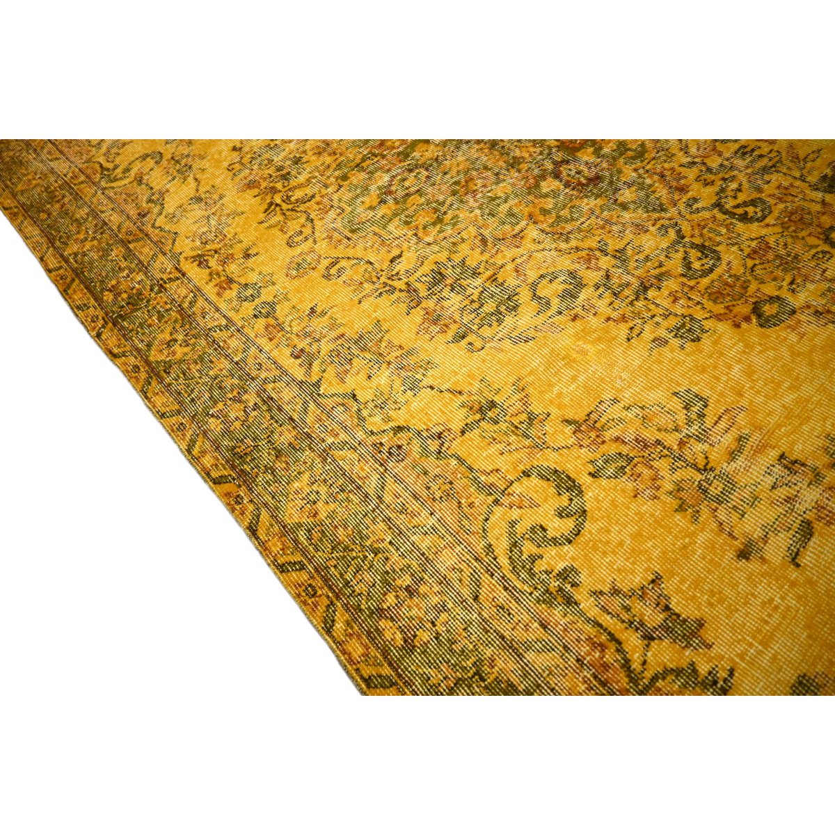 Geel vintage vloerkleed - 271x163 cm - HANDGEMAAKT