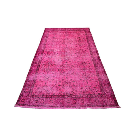 Roze vintage vloerkleed - 195x108 cm - HANDGEMAAKT