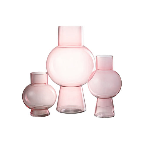 J-Line Vaas Bol Glas Lichtroze Large