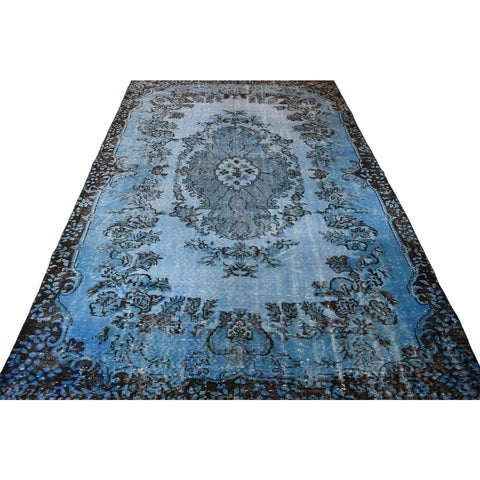 Blauw vintage vloerkleed - 290x175 cm - HANDGEMAAKT