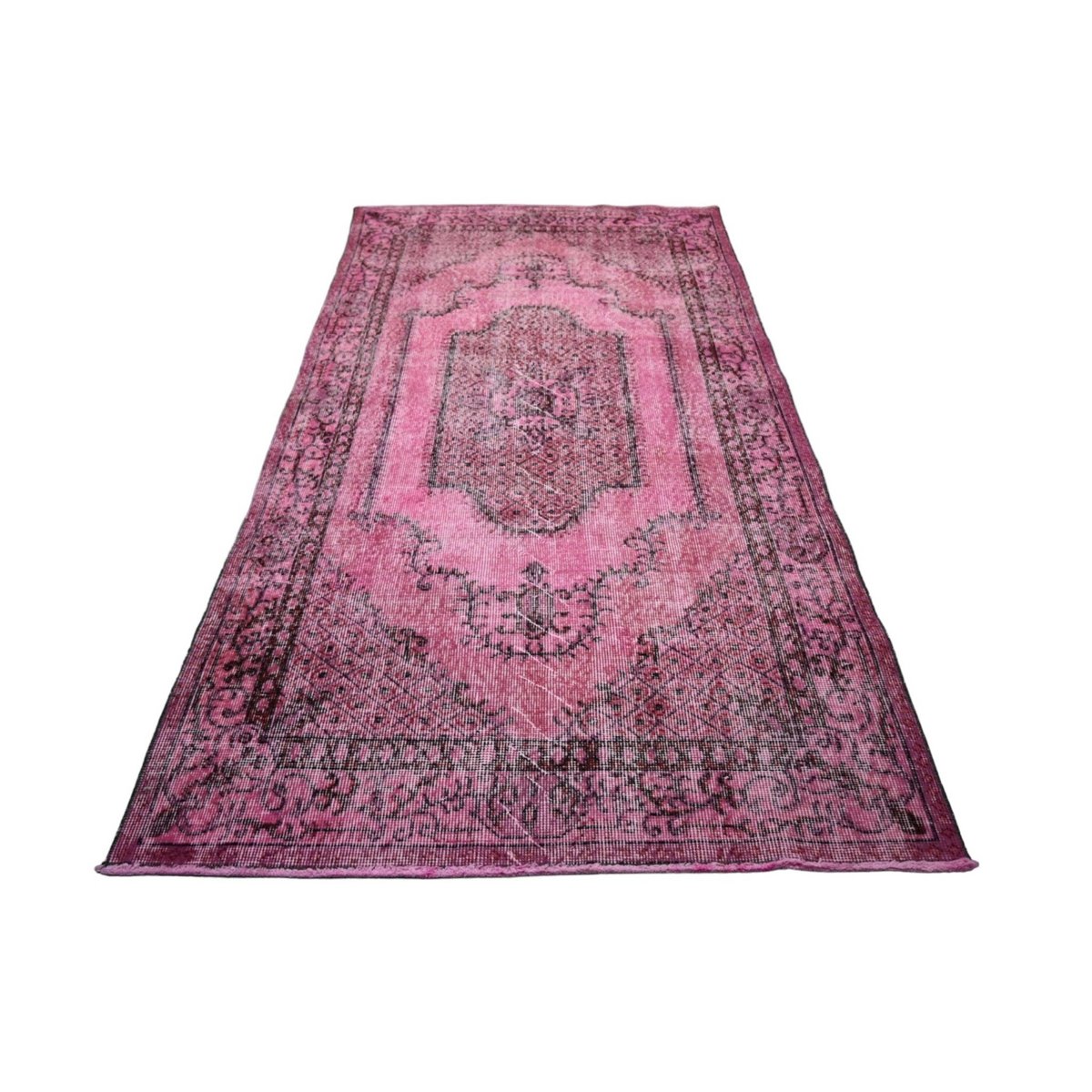 Roze vintage vloerkleed - 213x114 cm - HANDGEMAAKT