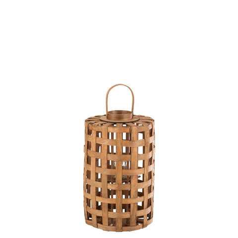 J-Line lantaarn Cylinder Populier - hout - bruin