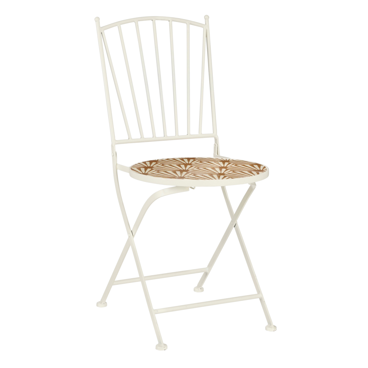 Odile Bistrostoel - L40 x B52 x H89 cm - Metaal - Bruin, Wit